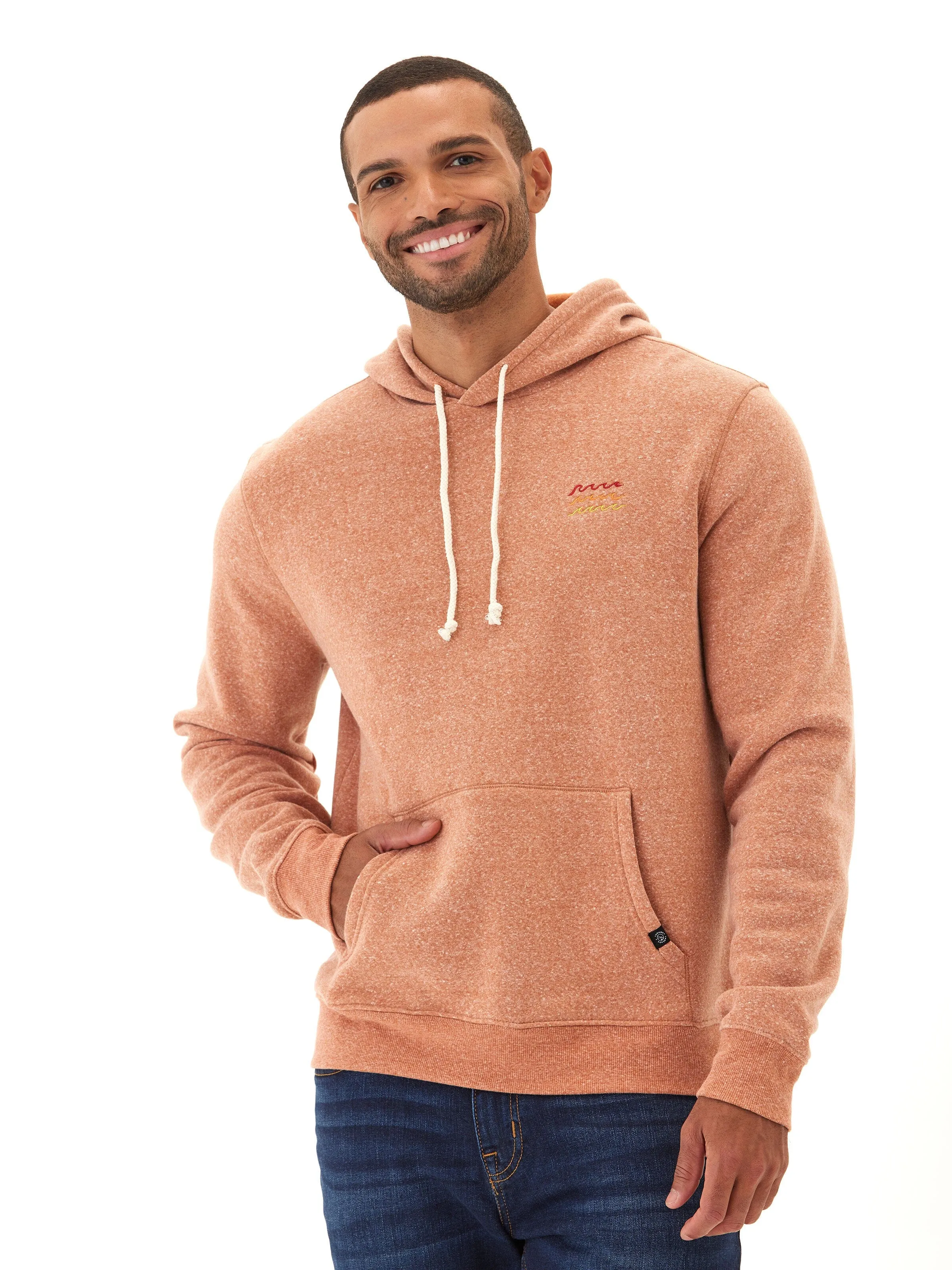 Flexible Elbow Patches CompactFoldable Embroidered Triblend Pullover Hoodie