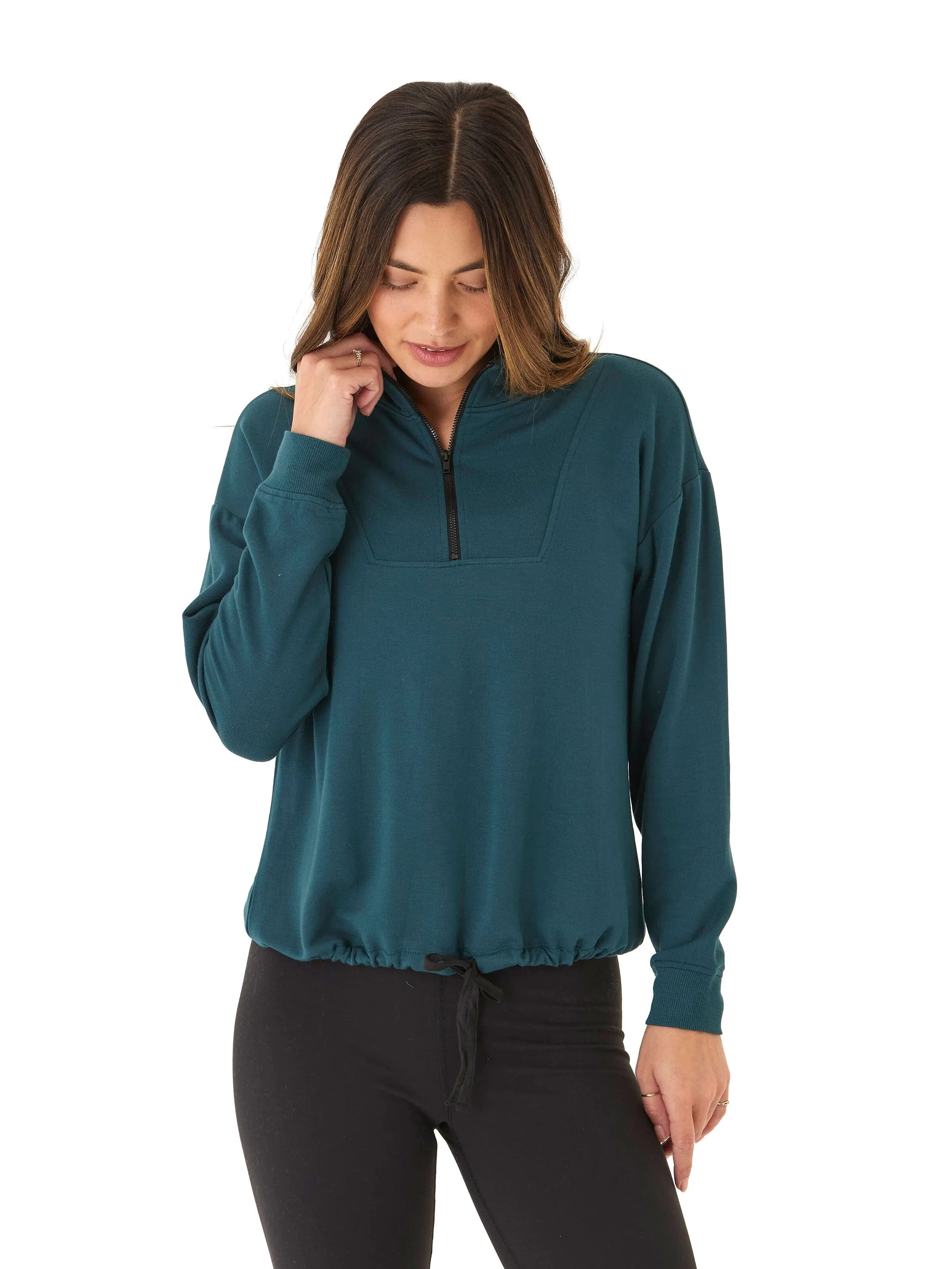 Nyla Feather Fleece Half Zip Pullover Hidden Ventilation Zones Modular Layering System