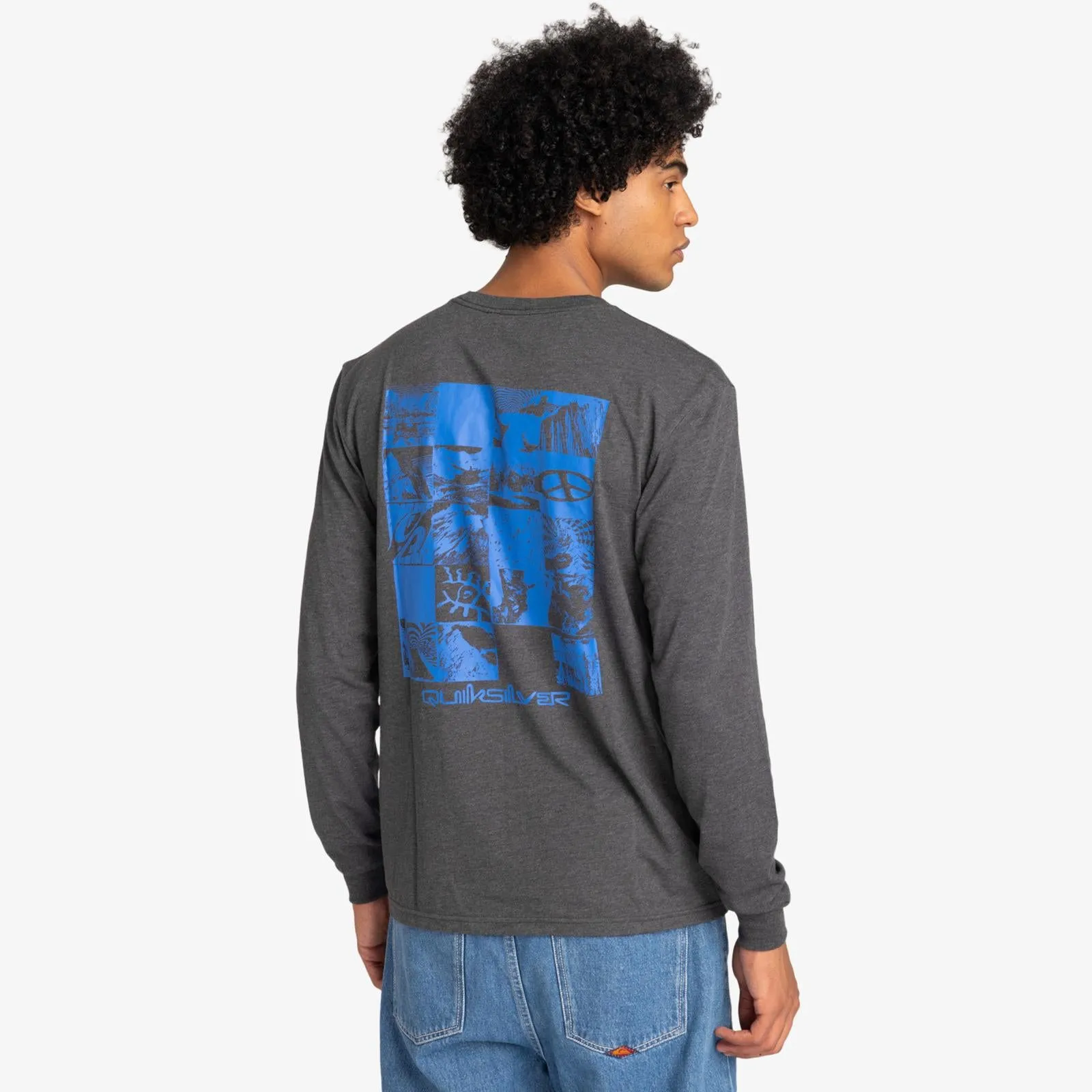 Quiksilver Mens Checker Mountain Pullover T-Shirt Anti Static Cloth Blend
