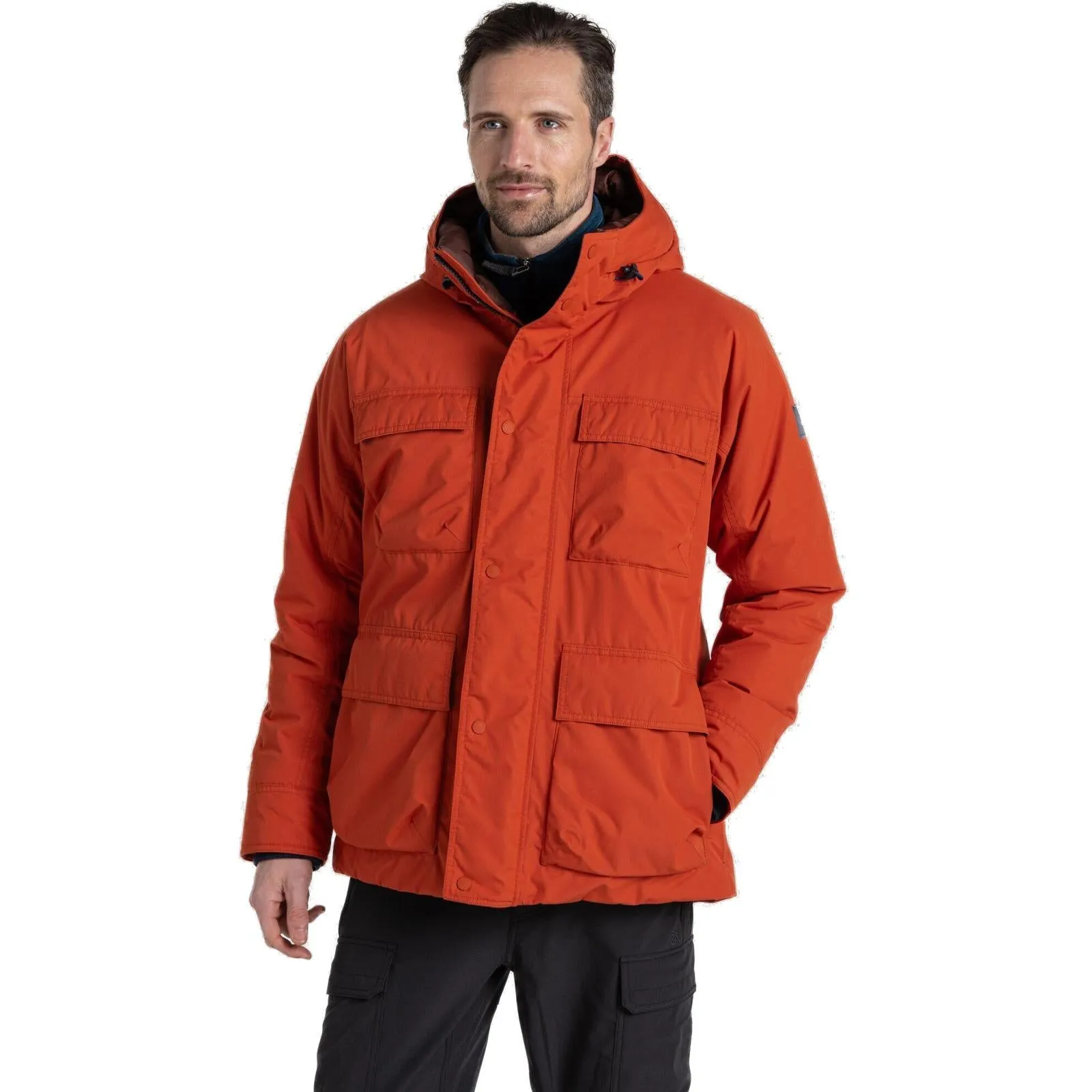 Casual Outdoor Look Elasticated Waistband Craghoppers Mens Breckon Waterproof Padded Hooded Jacket