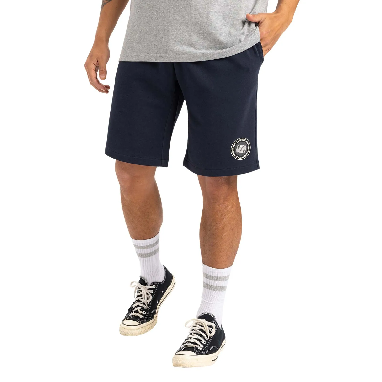 Quiksilver Mens Circle Backshort Sweat Shorts Tactile Feedback Loops Walk Easy