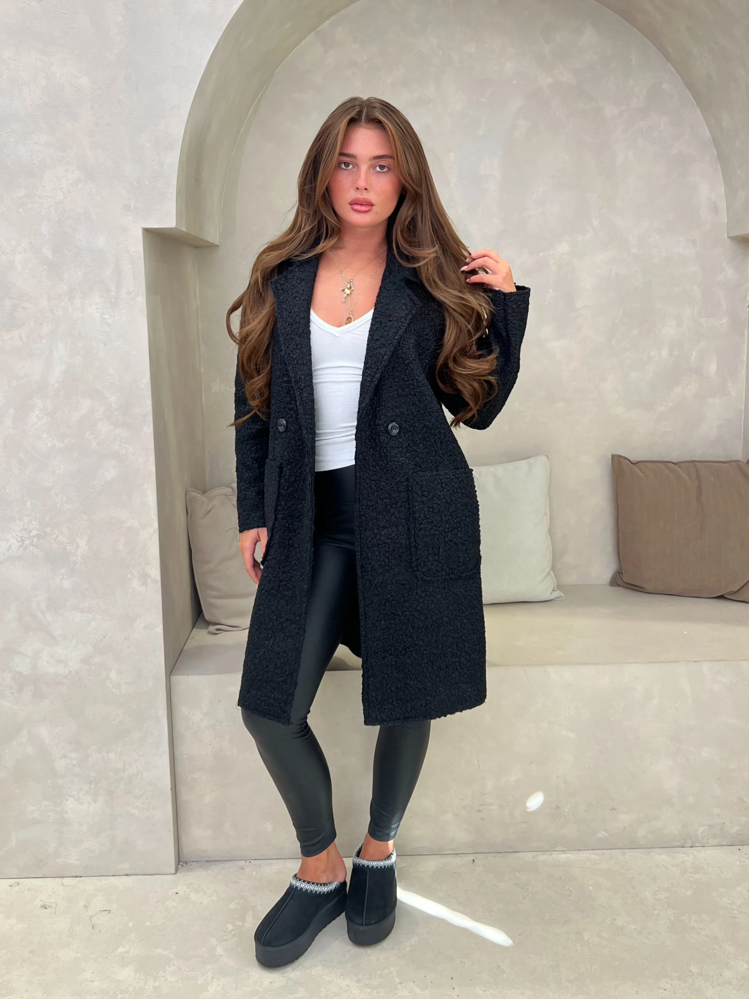 Flatlock Seam Construction Secure Chest Pocket Teddy Coat