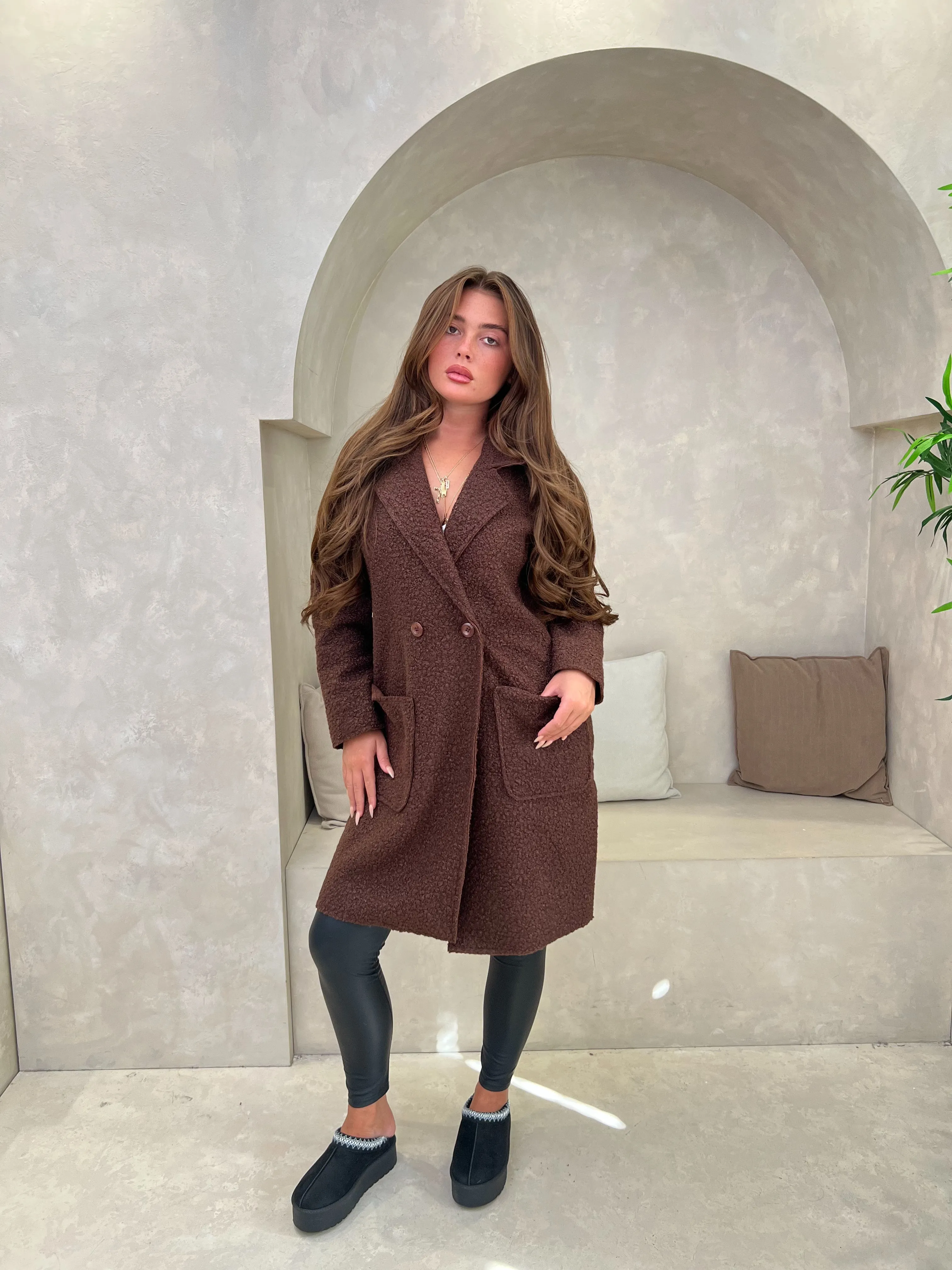 Ventilated Back Panel Teddy Coat
