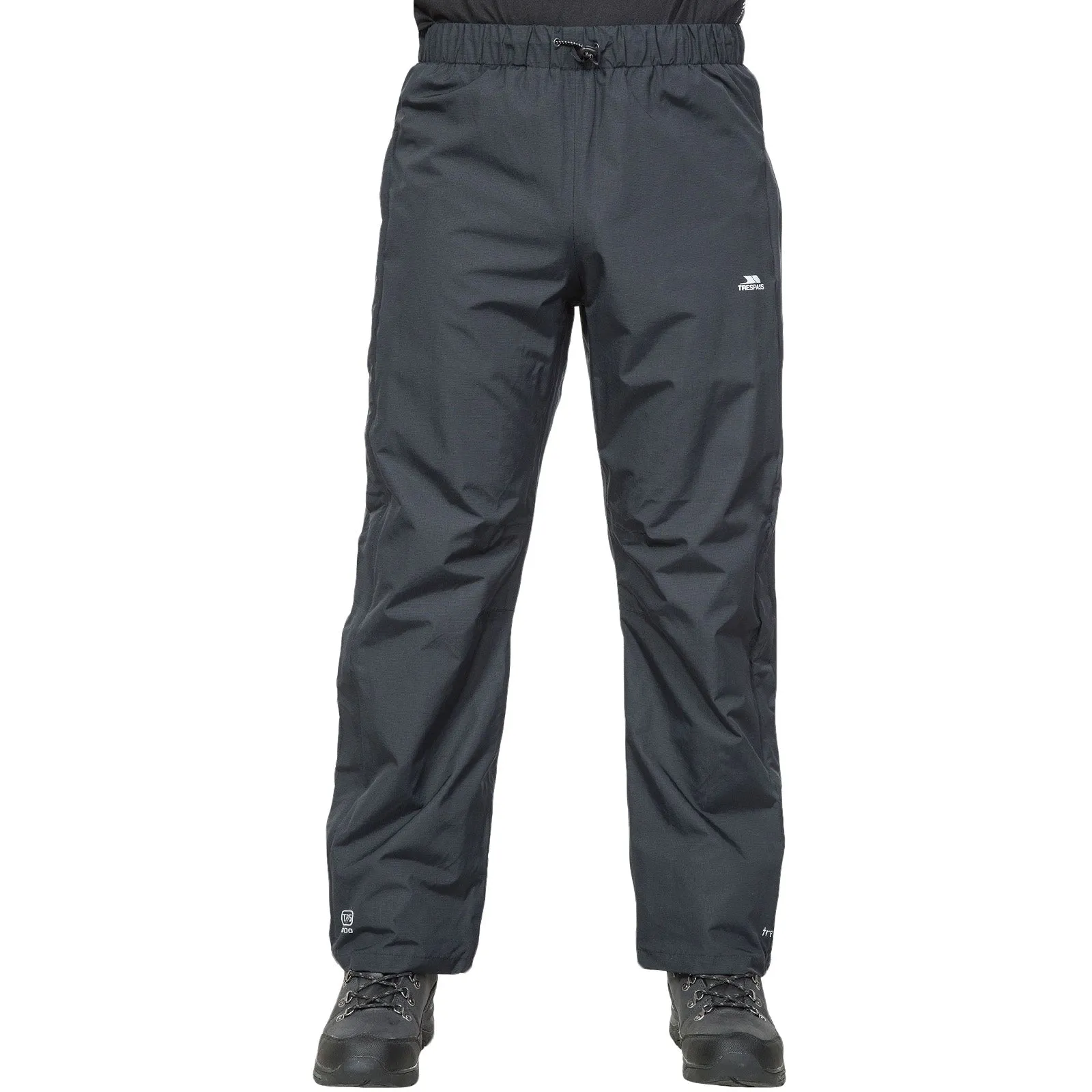Slim Stretch Fit Daily Wear Trespass Purnell Waterproof Trousers - Black
