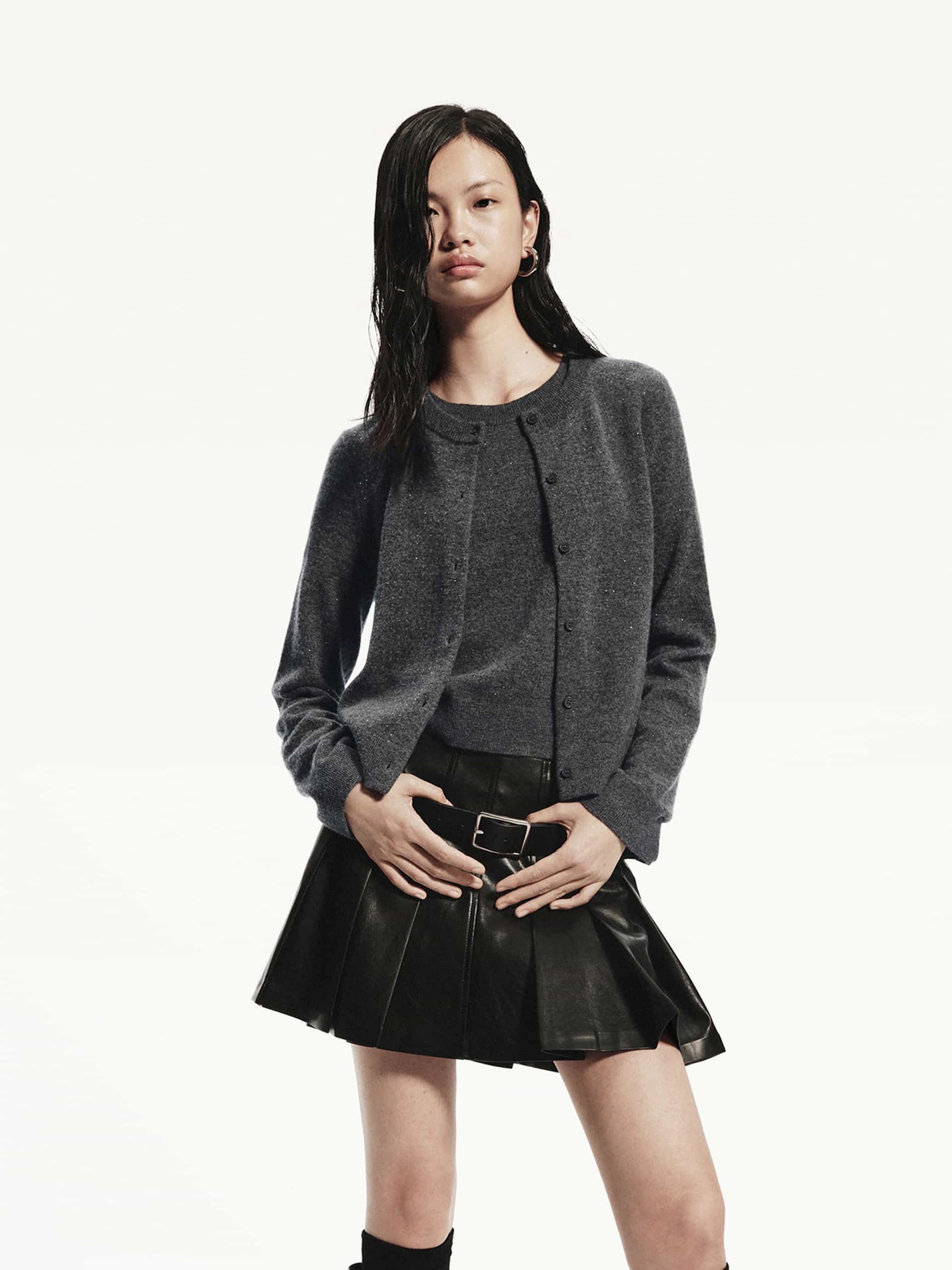 Wool Fitted Knit Cardigan Modern Style