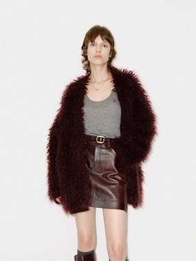 Loose Fuzzy Cardigan Versatile Casual Look Airy Feel