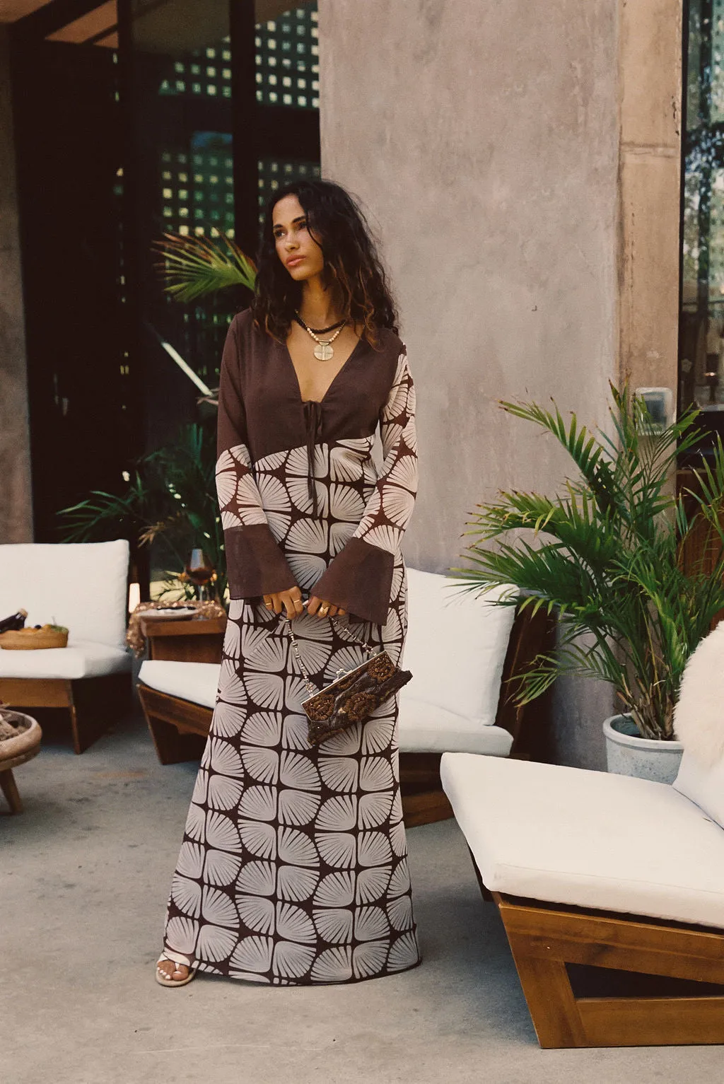 Retro Vibes Thea Block Print Maxi Dress