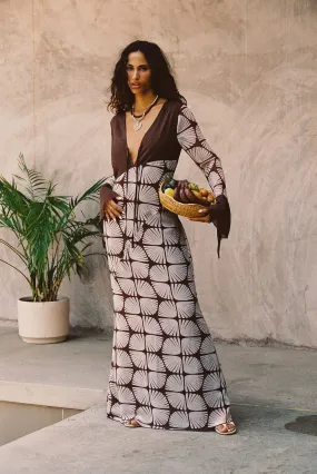 Fashion Daily Modern and Stylish Thea Block Print Maxi Dress