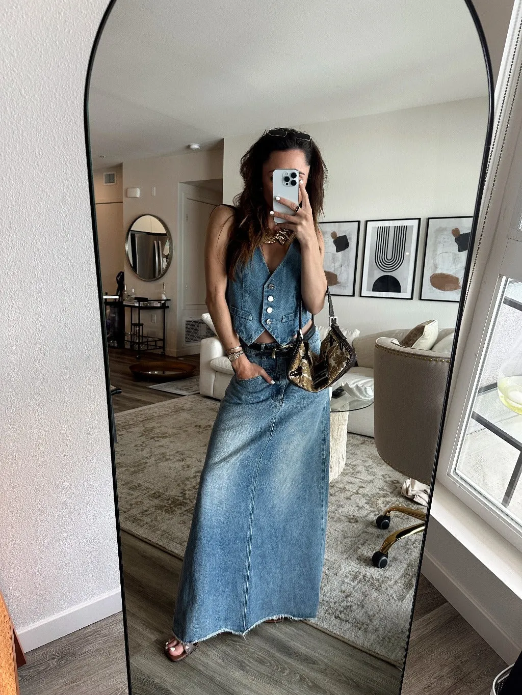 AntiStatic Weave StainResistantFinish Diane Blue Denim Vest