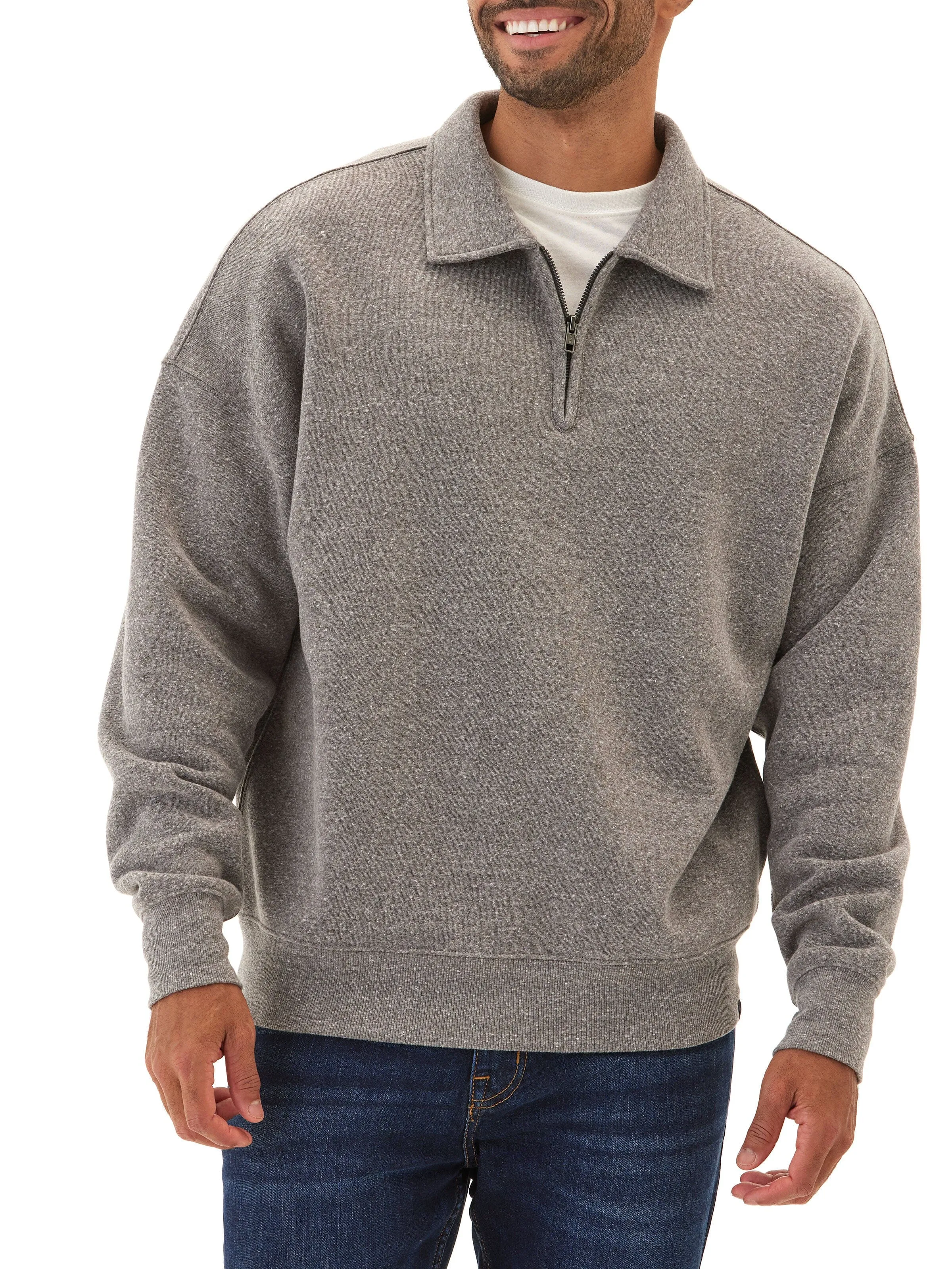 Gabe Triblend Fleece 1/4 Zip Polo Magnetic Closure System Hypoallergenic fabric