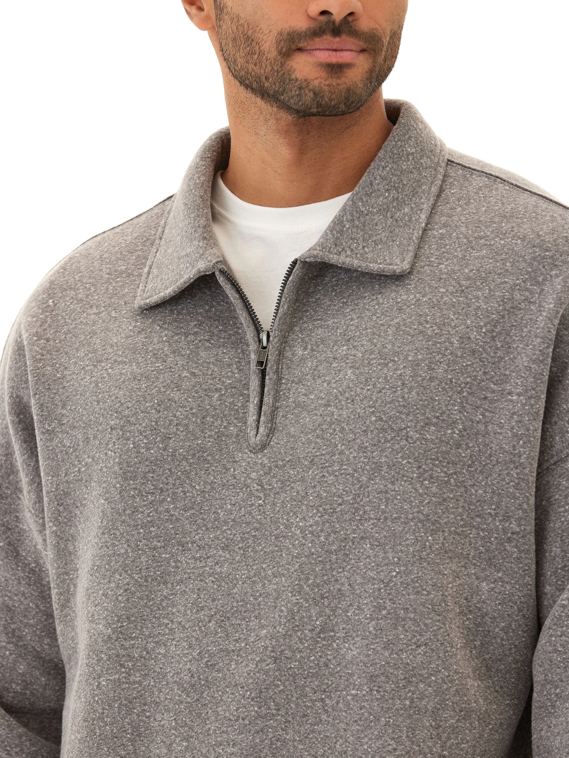Snag Free Zipper Technology Gabe Triblend Fleece 1/4 Zip Polo