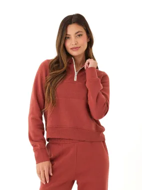 Taped Seams Tyra Triblend Fleece 1/4-Zip Hoodie