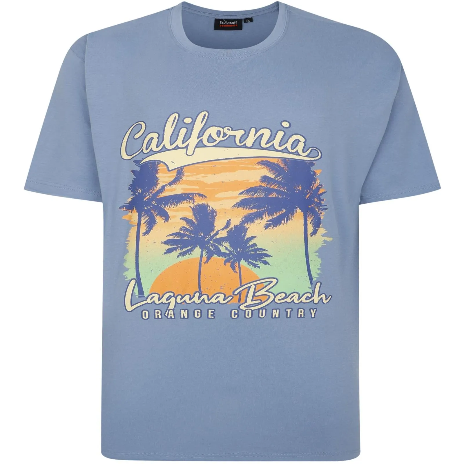 Light Reflective Printing Active Look Espionage Mens Laguna Beach Big & Tall Short Sleeve T-Shirt