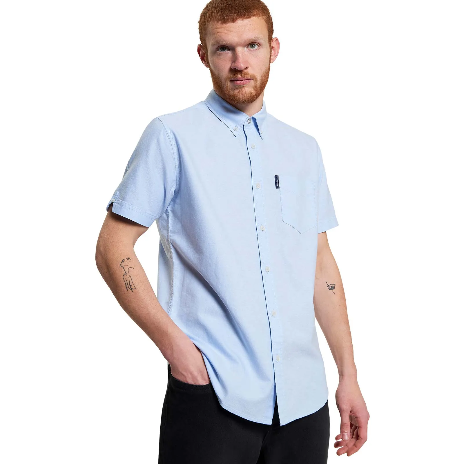 Non Irritating Seams Snag Resistant Fabric Ben Sherman Mens Signature Oxford Short Sleeve Shirt