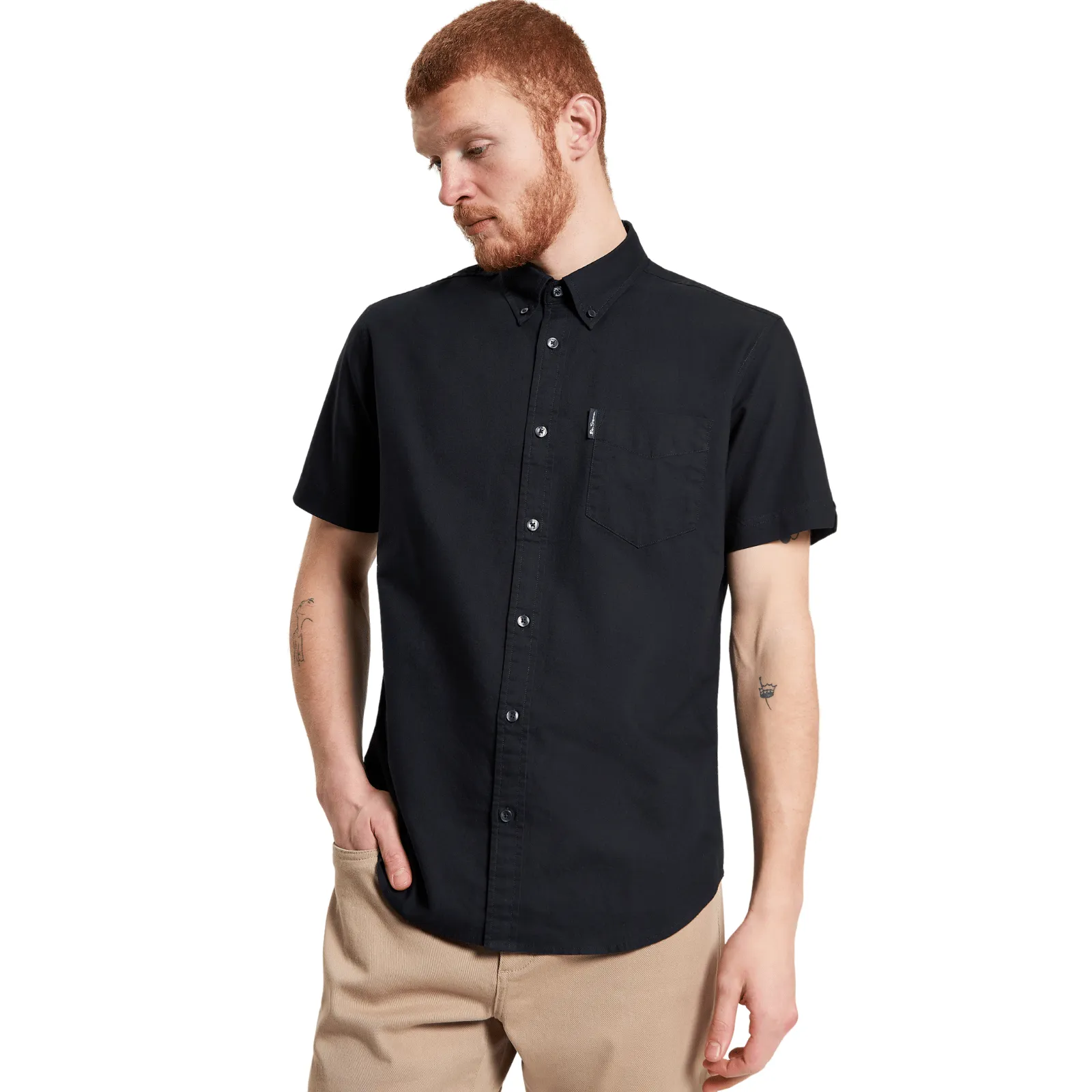 Ben Sherman Mens Signature Oxford Short Sleeve Shirt Weekend Vibes Sustainable Dye Process