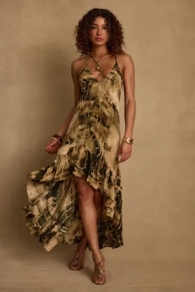 Amira Olive Animal Midi Dress Timeless elegance