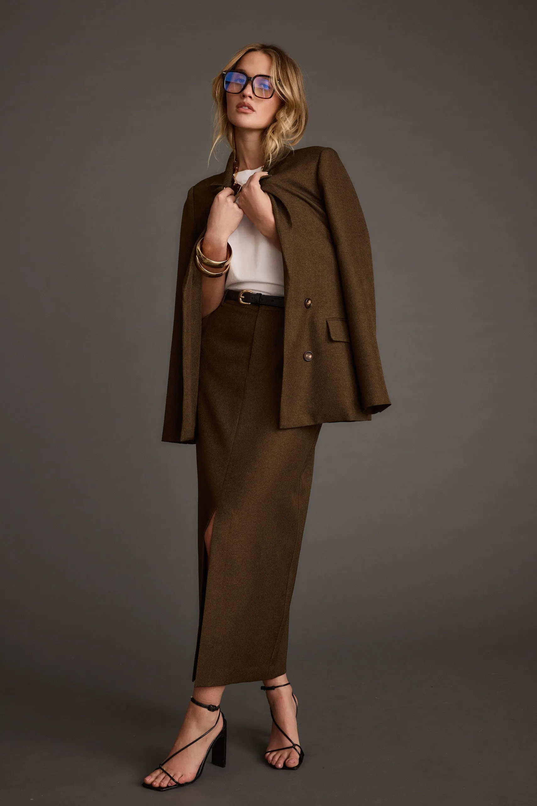 Tory Mocha Twill Blazer Beautify