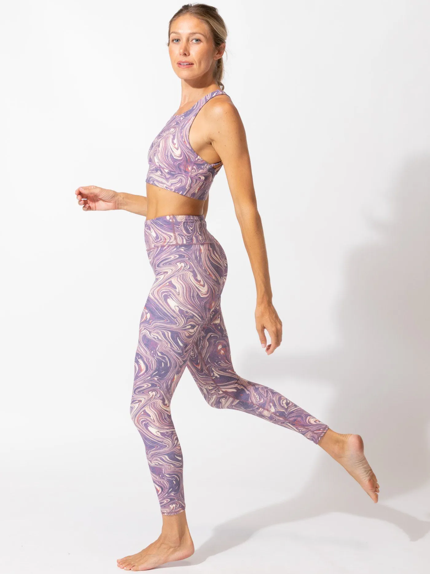 quick dry Breathable Feel Jackie Aerial Marble Print Hi-Rise 7/8 Legging