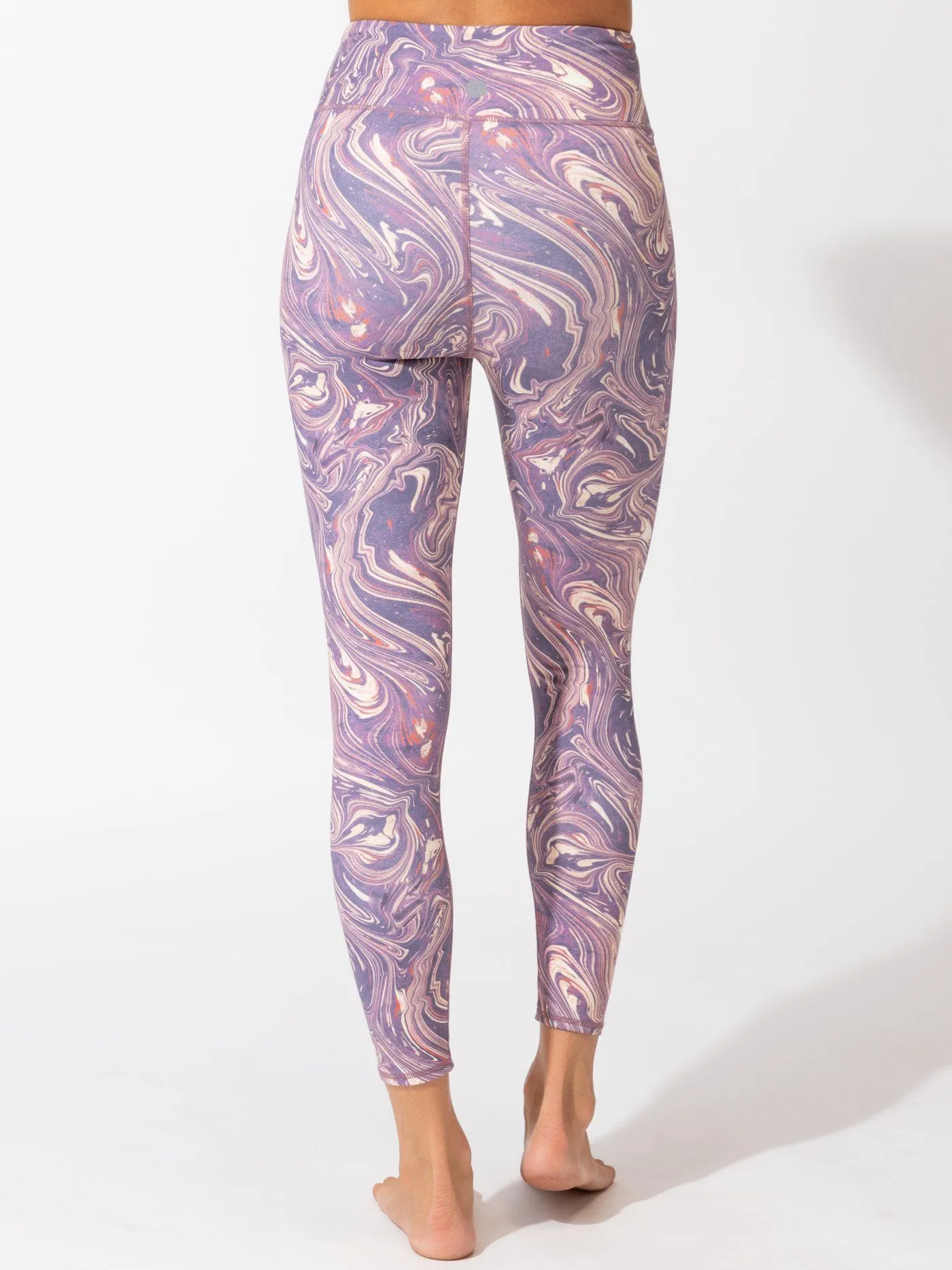 Jackie Aerial Marble Print Hi-Rise 7/8 Legging Fade Resistant Airport Travel Urban Commuter Beach Walk