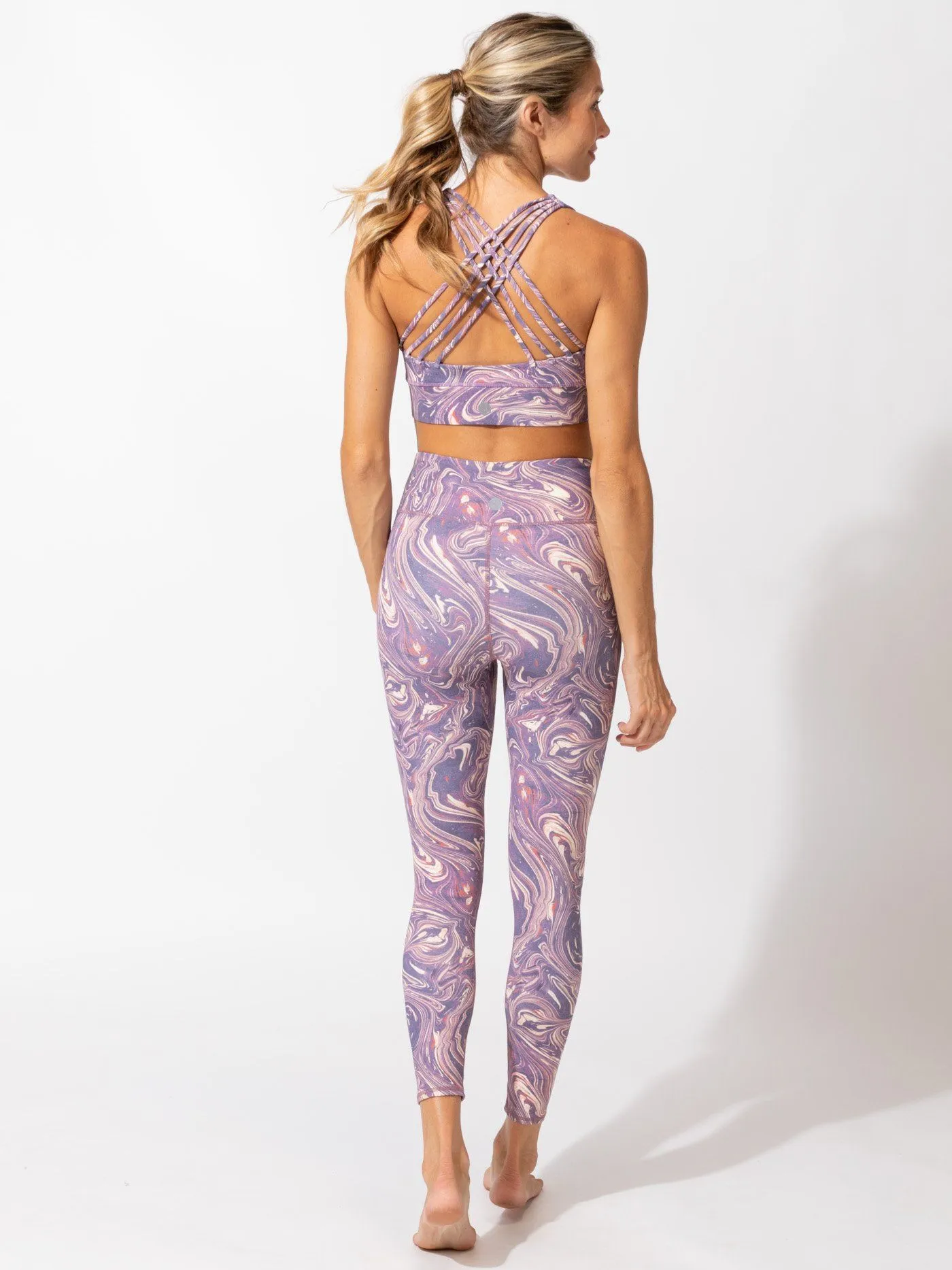 Jackie Aerial Marble Print Hi-Rise 7/8 Legging Flexible Comfort Wear Soft Texture