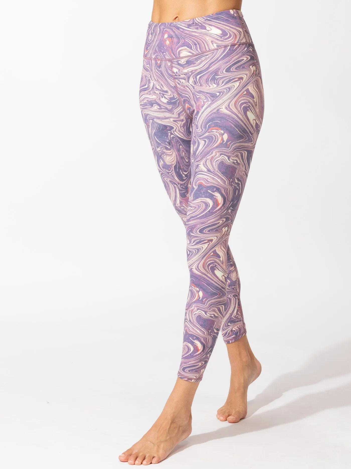 Sleek Design Chic Look Jackie Aerial Marble Print Hi-Rise 7/8 Legging