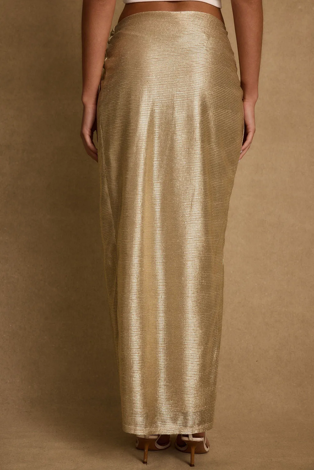 Toulouse Metallic Gold Maxi Skirt Adjustable Closure