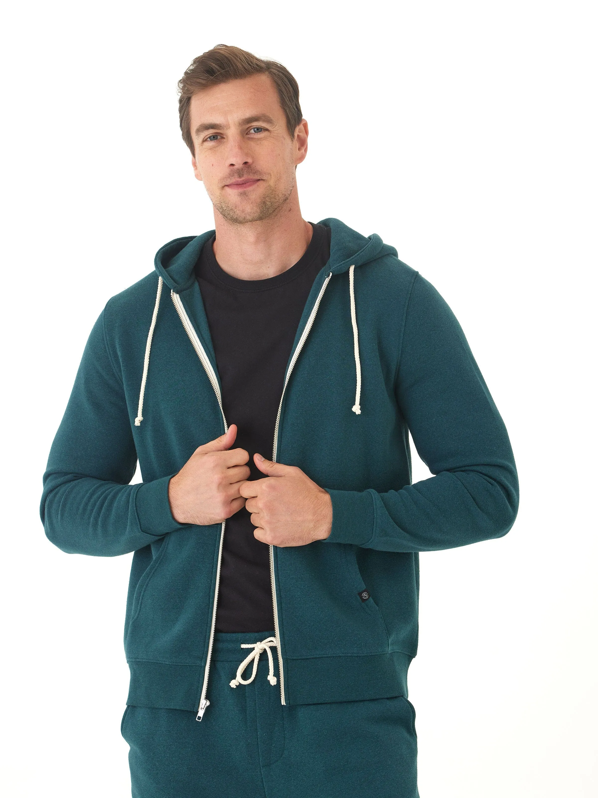 Triblend Zip Fleece Hoodie Flexible Elasticity