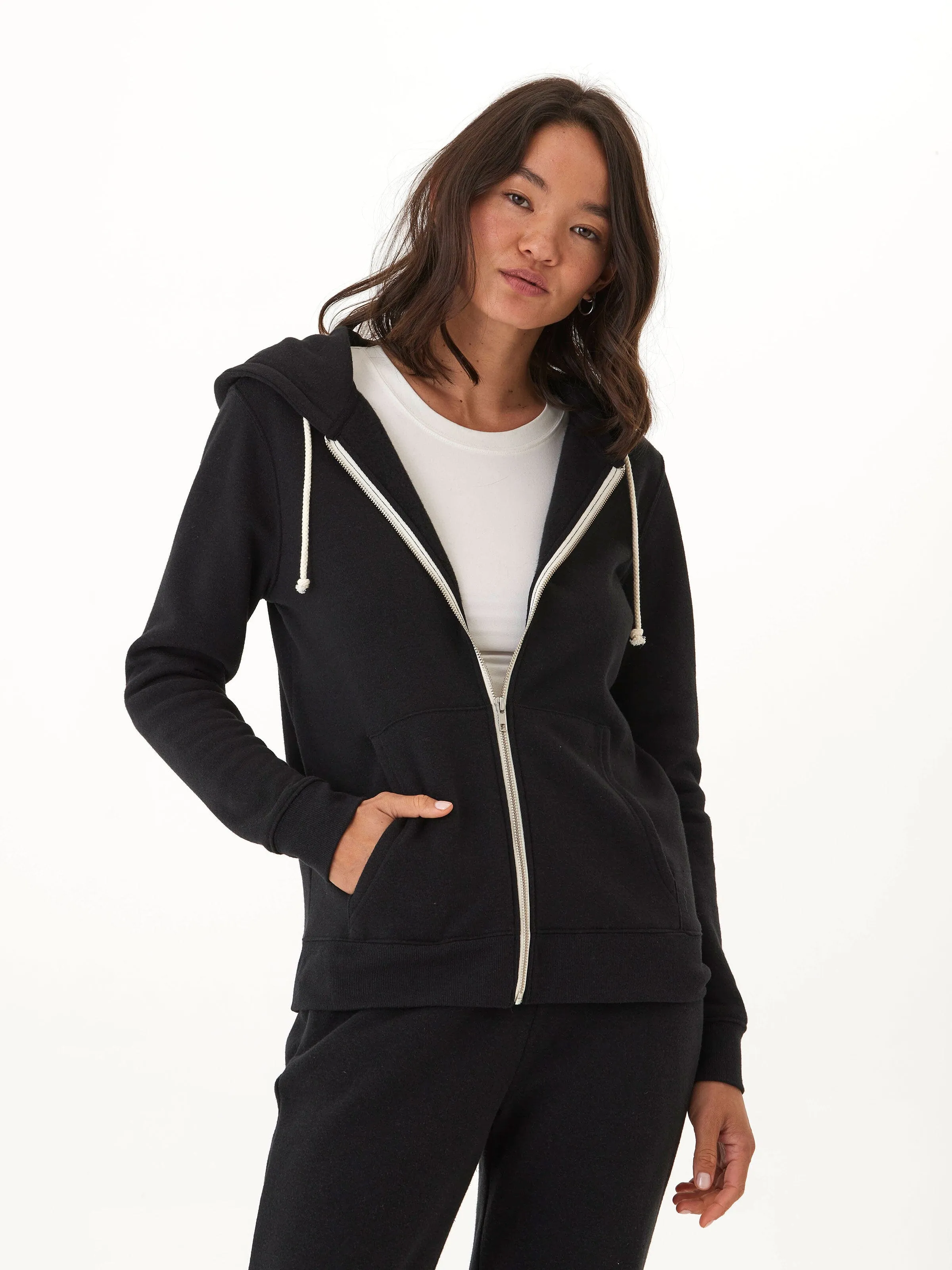 Stain Resistant Material MoistureWickingInterior Triblend Zip Hoodie