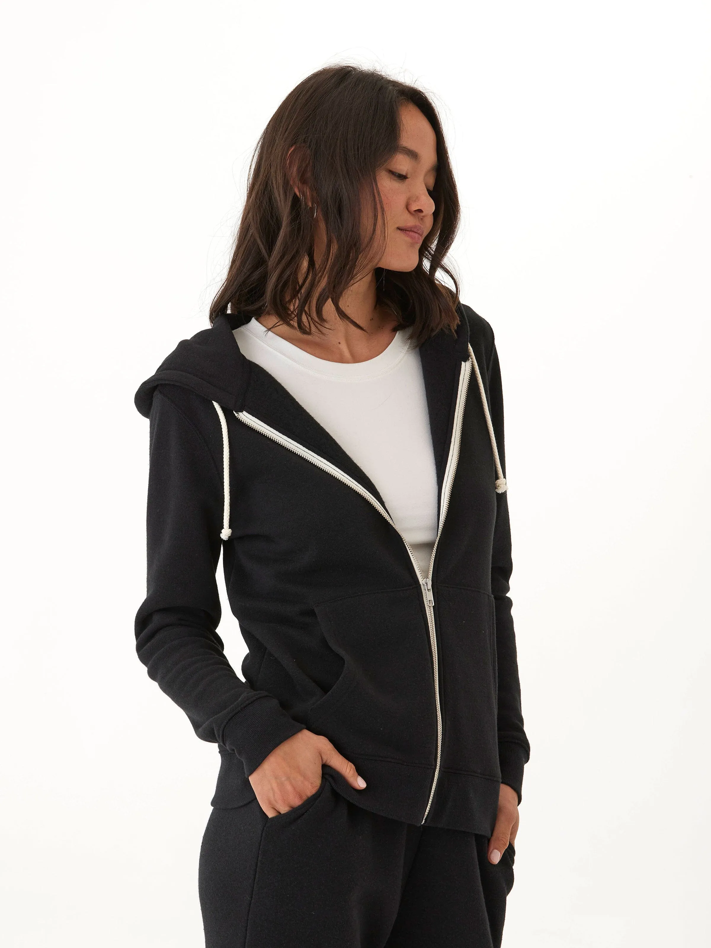 Triblend Zip Hoodie Clean Minimal Look Noise Reduced Fastener System