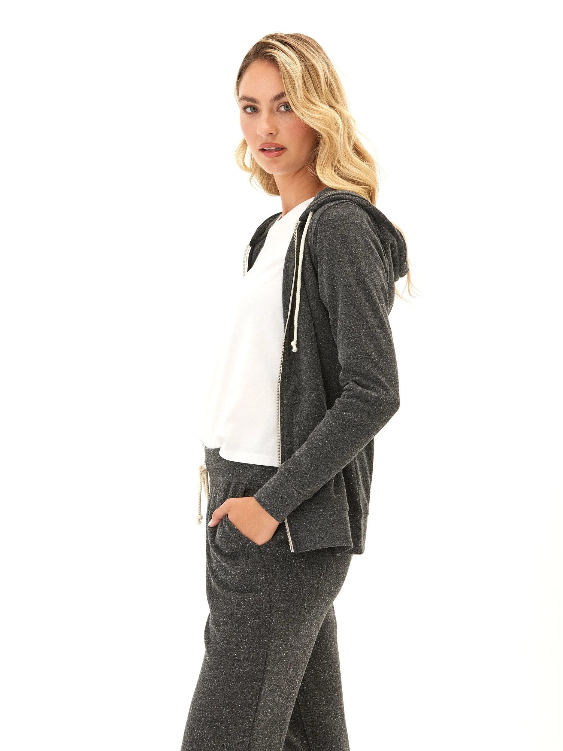 Triblend Zip Hoodie Casual Classic Layered construction