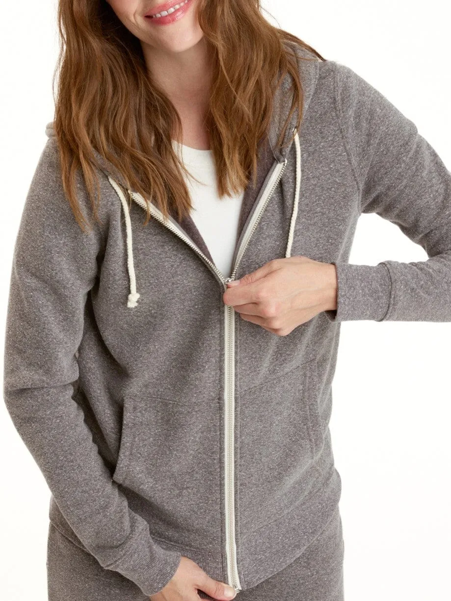 EcoFriendly Dye Cold Ready Look Triblend Zip Hoodie