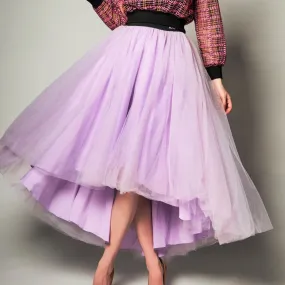 Tulle High Low Skirt Airy Look