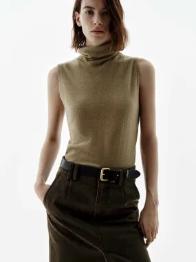 Turtleneck Sleeveless Sweater Layering Fashion Snuggle Wear