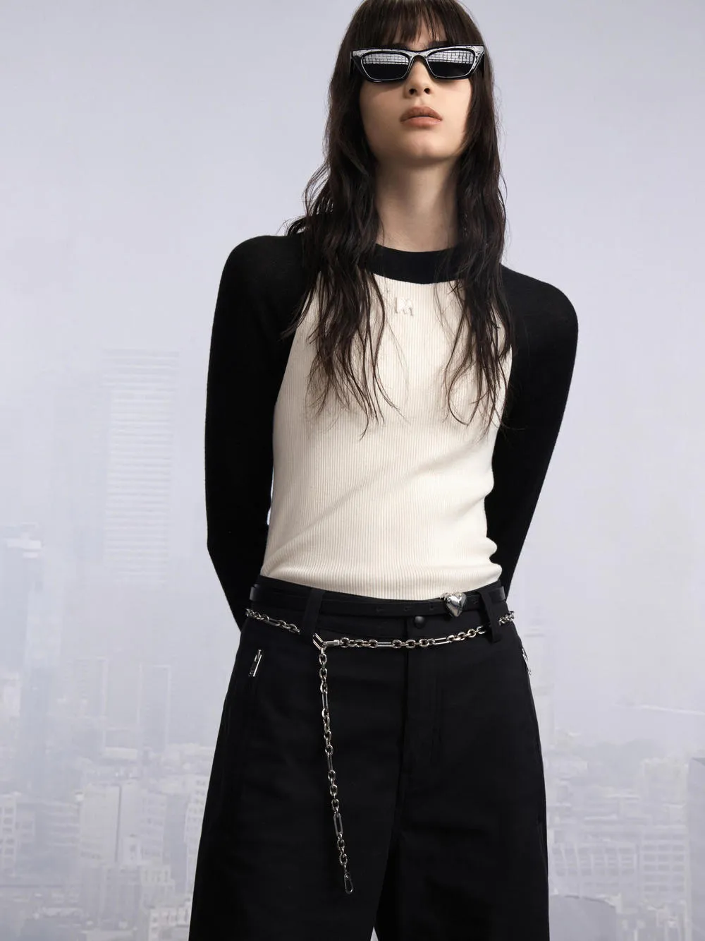 Two Tone Knitted Top Ultimate Knitwear Cozy Style