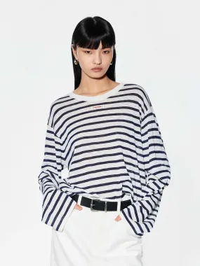 Long Sleeves Striped Sweater Slim Design Fit