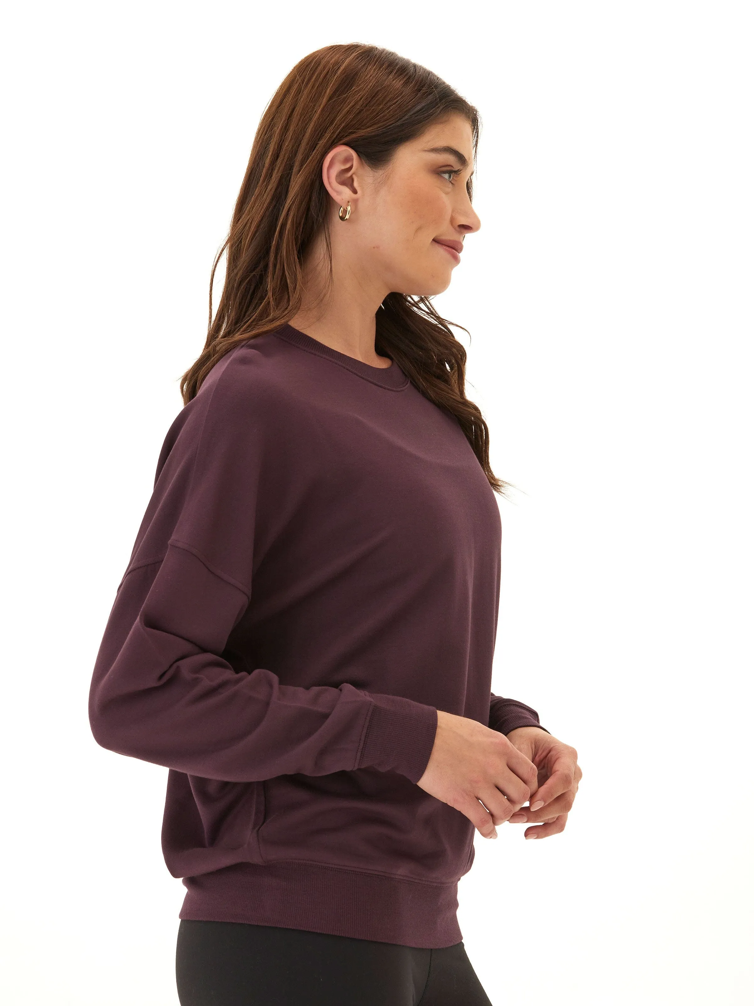 Anti Pilling Fabric Recycled Polyester Cathy Boyfriend Feather Fleece Pullover