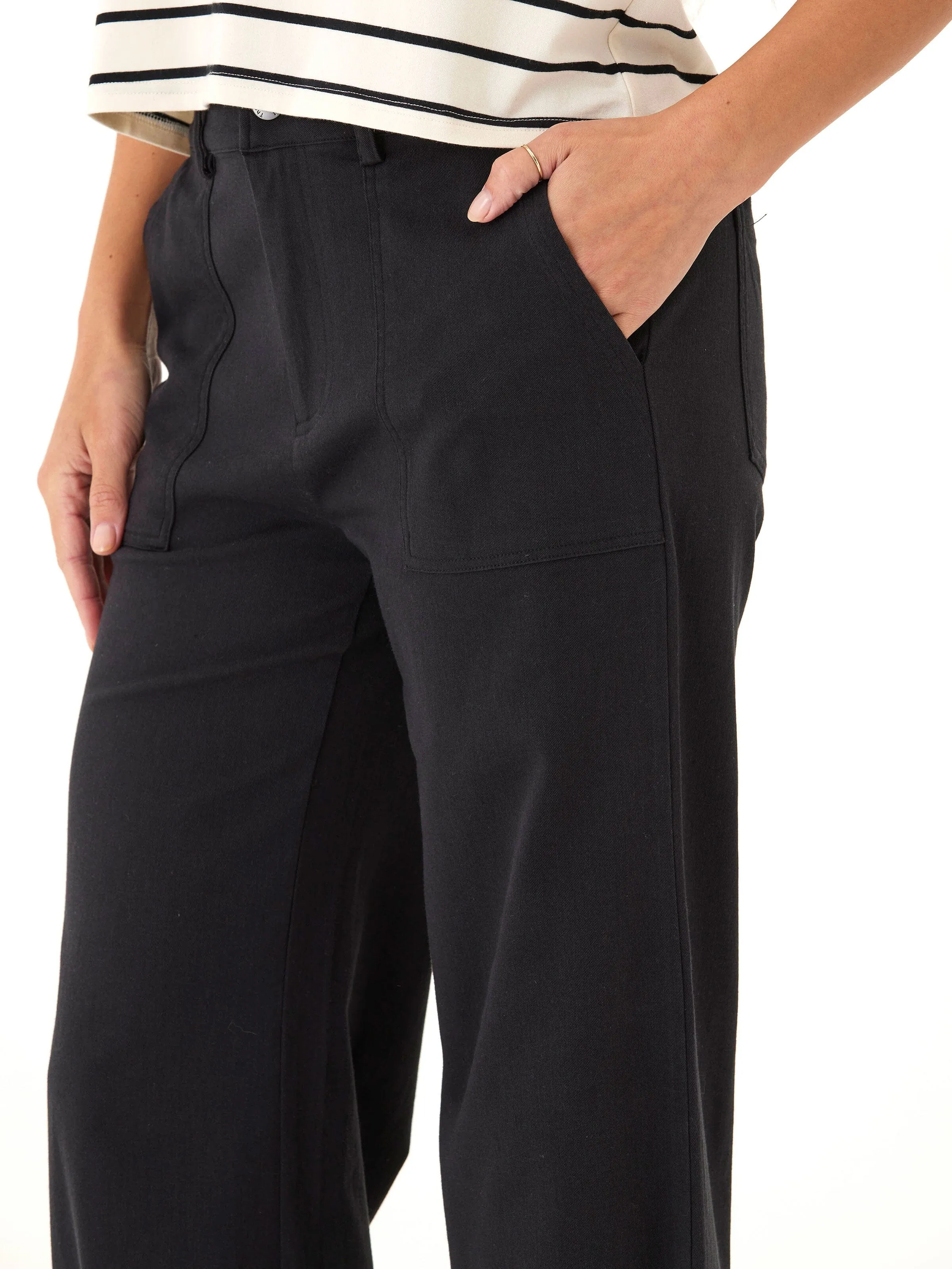 Sweat Wicking Liner Active Appeal Pamela Stretch Twill Wide Leg Pant