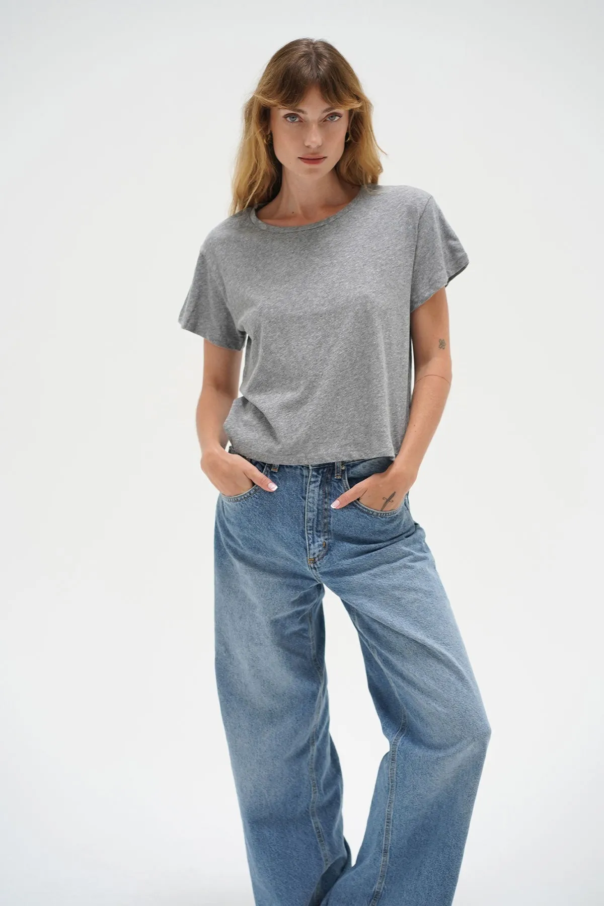 Stylish Comfort Shaden Cotton Crew - Heather Grey