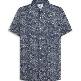 Lambretta Mens Paisley Shirt Short Sleeve Shirt Durable Button Closures Work Appropriate