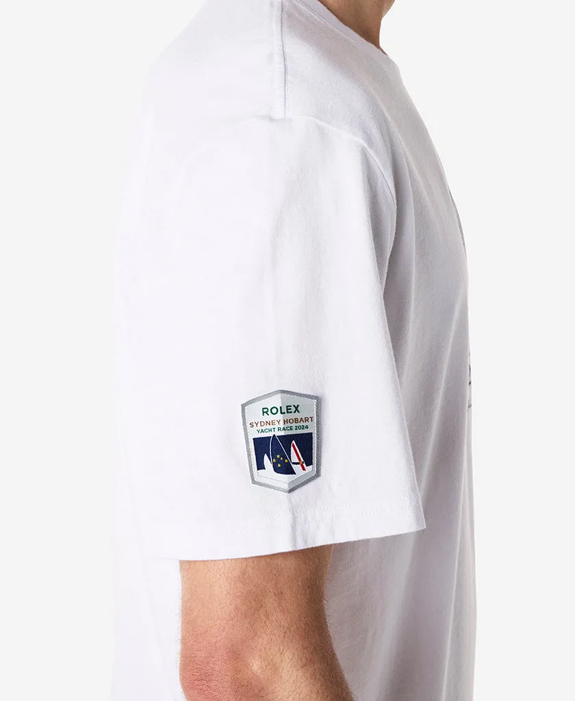 CROSS SAILS T-SHIRT, White WrinkleResistantTextile