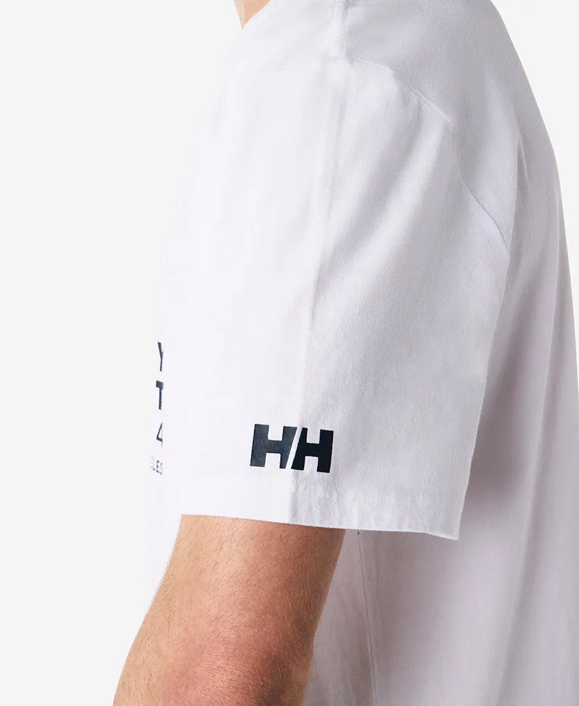 CROSS SAILS T-SHIRT, White Roll Up Sleeve System Reflective Detailing