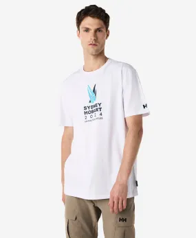 CROSS SAILS T-SHIRT, White Layered Sleeve Loose Tee