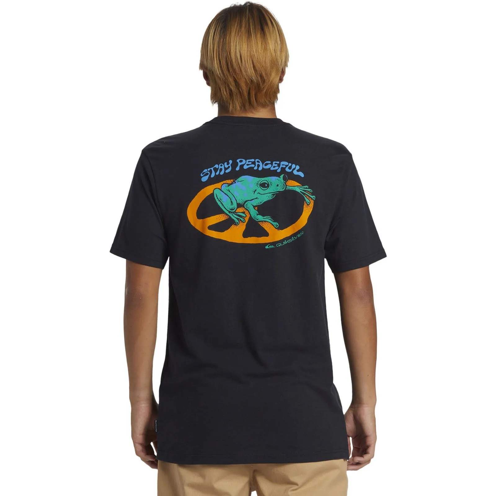 Wrinkle Resistant Treatment Quiksilver Mens Stay Peacefull Short Sleeve Crew Neck T-Shirt