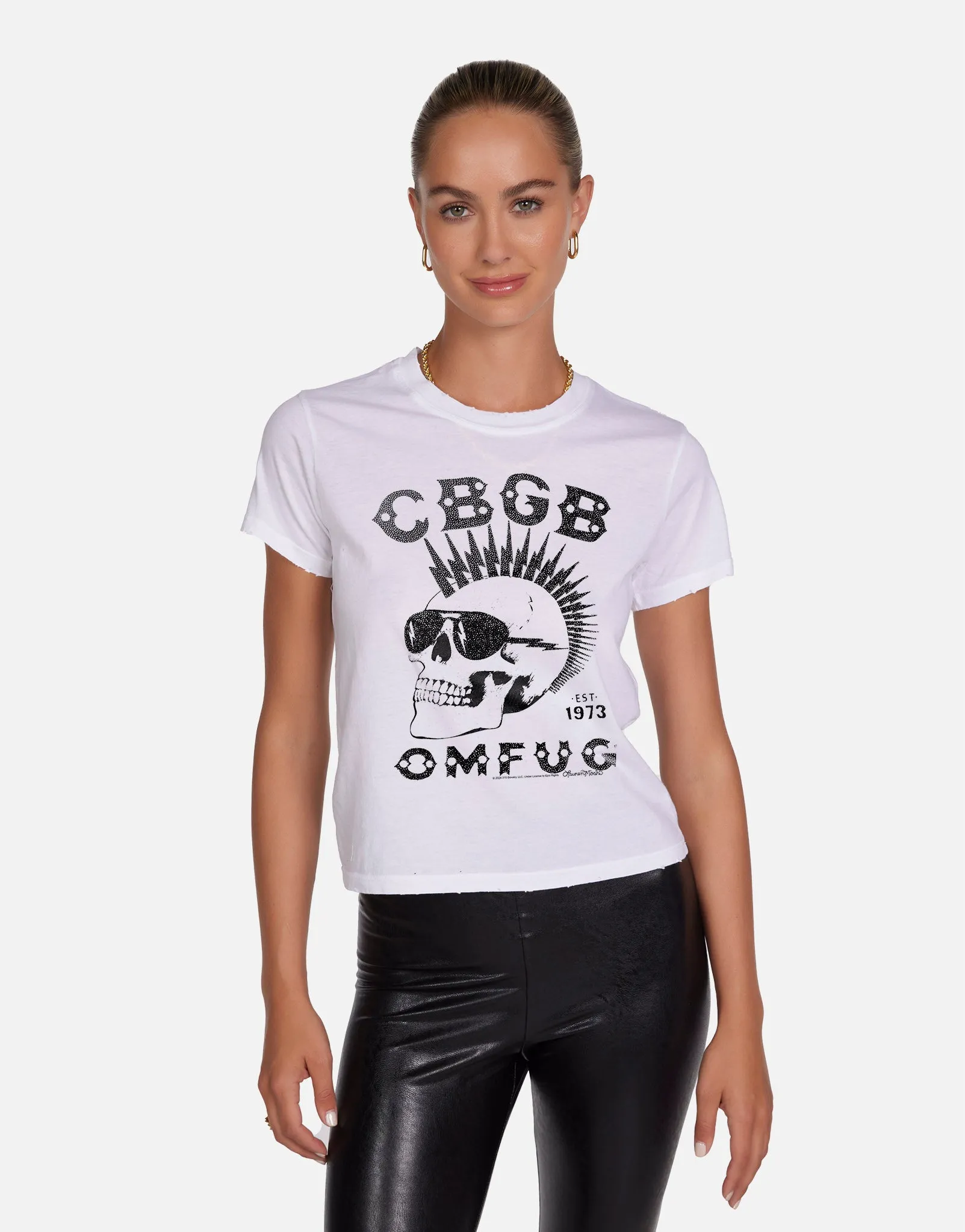 Ursula Crystal CBGB Punk Skull Casual Comfort Top