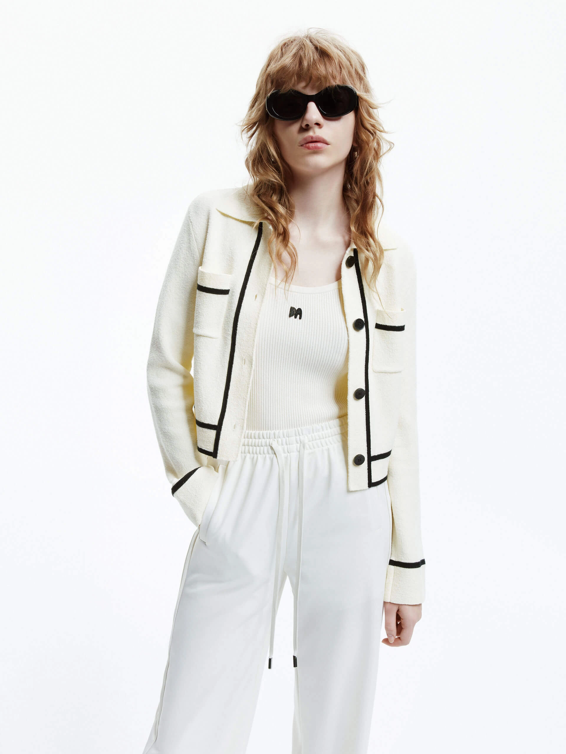 UV Protection Finish Street Ease Contrast Detail Knit Cardigan