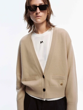 Basic Layer V-neck Wool Knit Cardigan