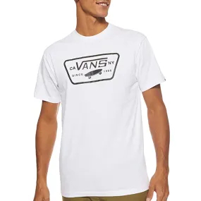 Flatlock Seam Design BondedHemline Vans Full Patch T-Shirt - White/Black