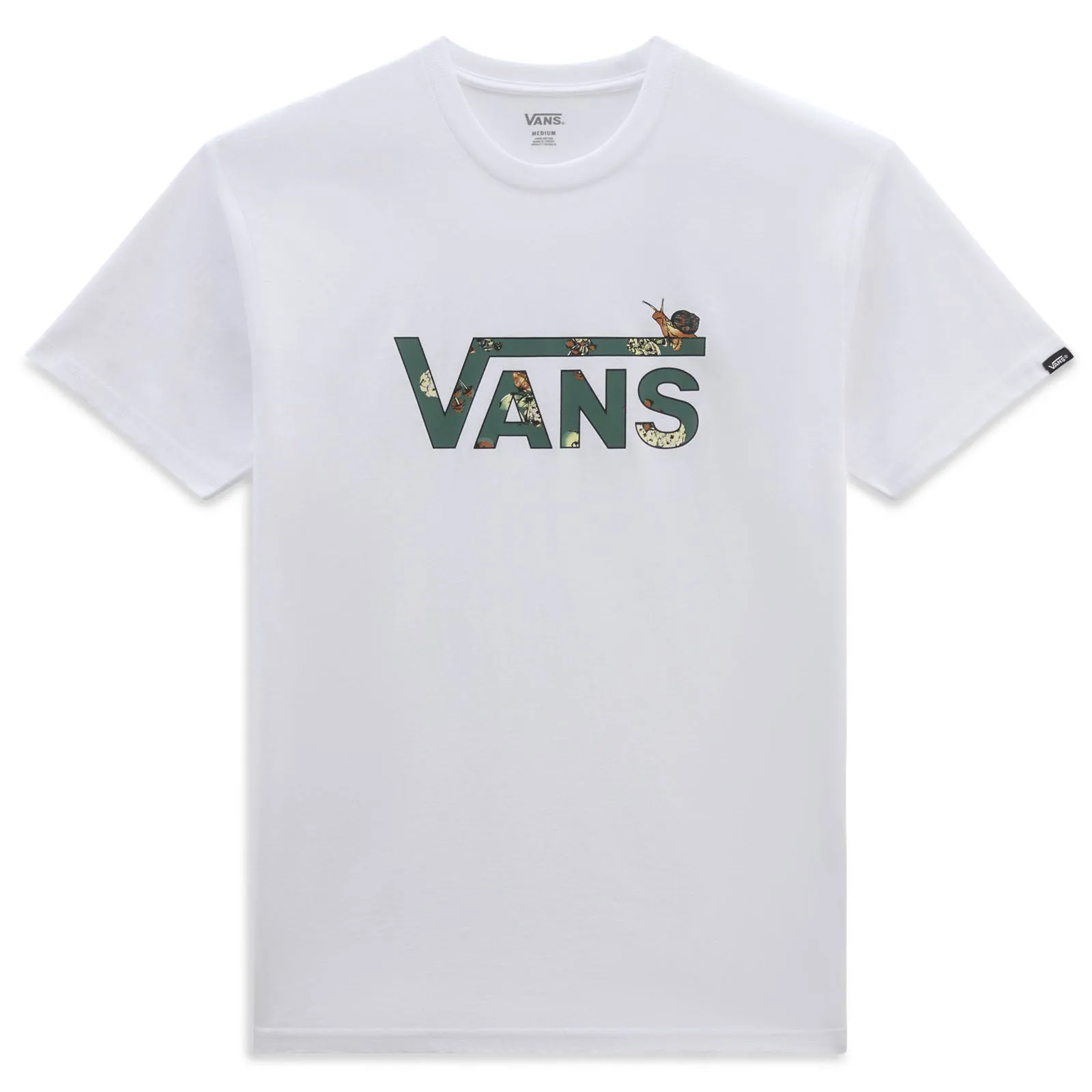 HiddenZipper Layered Collar Structure Vans Mens Snail Trail Crew Neck T-Shirt