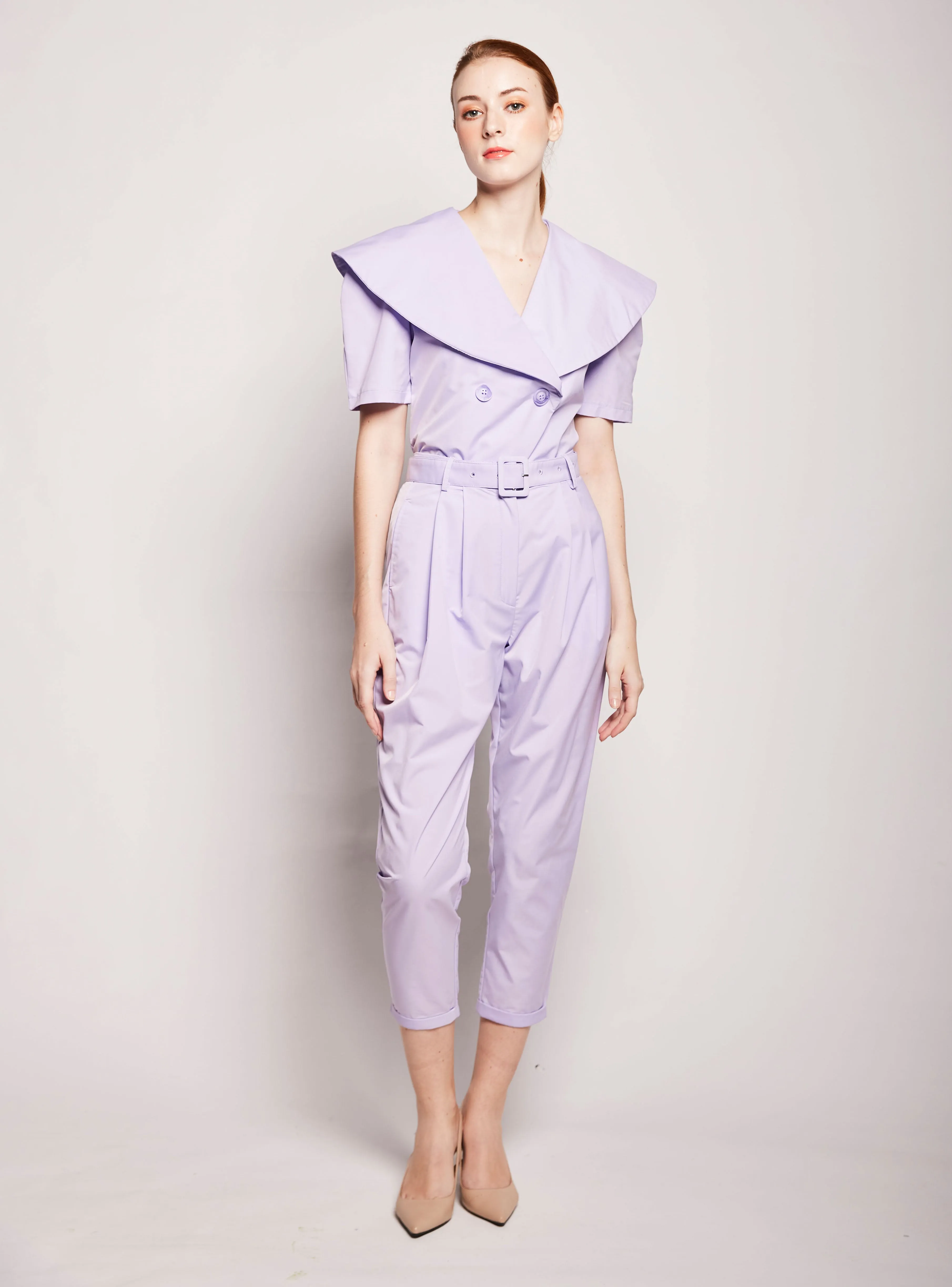 Textured Loose Luxury Vee Carrot Pants