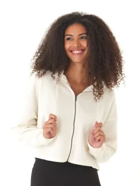 Lightweight Layer Heat Reflective Lining Venetia Triblend Fleece Crop Zip Hoodie